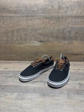 Vans Era 59 Black /Geo Weave Black Canvas Sneakers Men's Size 10.5